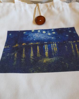 Borsa stampa notte stellata sul fiume Rodano