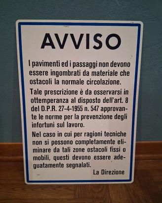 Cartello avviso