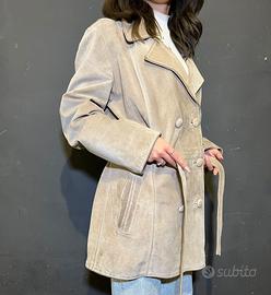 Cappotto Vintage in Vera Pelle Scamosciata