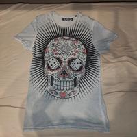 T-shirt mexican skull/teschio messicano S grigia