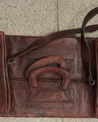 Borsone cuoio Celombex made in Colombia vintage