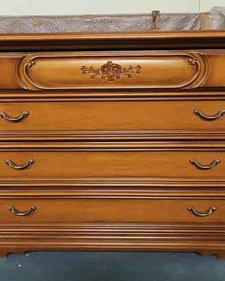 Cassettiera comò classico in legno con 4 cassetti