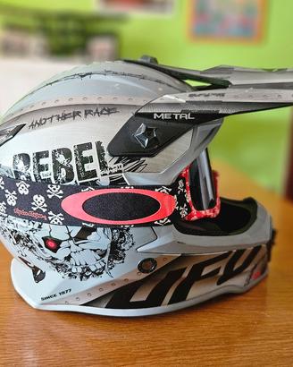 casco UFO moto cross e mascherina JUNIOR