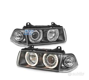 FARI BMW E36 90-99 ANGEL EYES FONDO NERO H7
