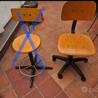 sgabello industriale legno vintage