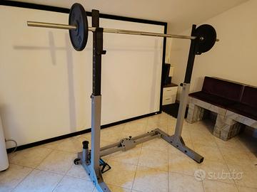 Rack Domyos regolabile e bilanciere 2mt