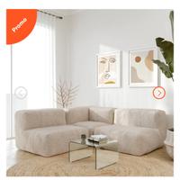 Divano componibile con pouf
