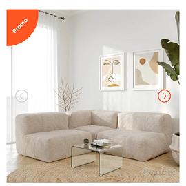 Divano componibile con pouf