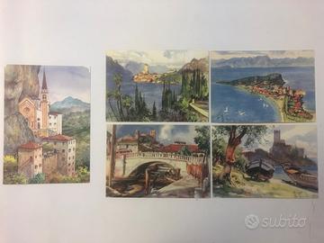 Cartoline Vintage artistiche: Garda, Napoli Arezzo