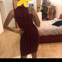 vestito elegante bordeaux 