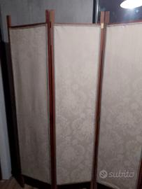 separé legno e tessuto 4 ante