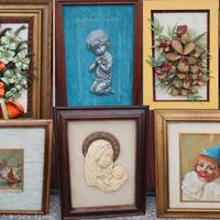 “Lotto 7 quadri vintage anni 70/80 decorativi”