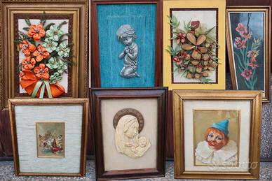 “Lotto 7 quadri vintage anni 70/80 decorativi”