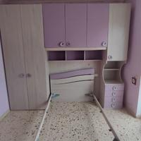 Cameretta color olmo e quarzo + struttura letto