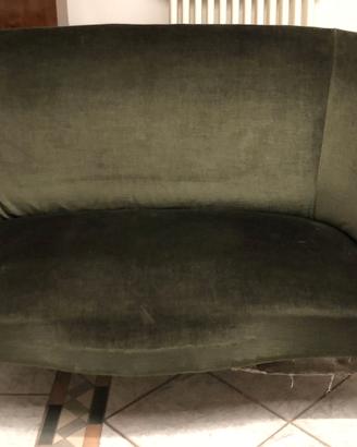 Divanetto vintage 2 posti – verde velluto