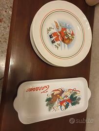  6 piatti natalizi e 1 vassoietto 