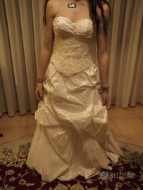 Vestito abito da sposa nuovo taglia 44 seta avorio