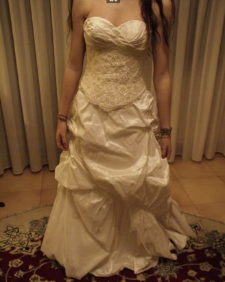 Vestito abito da sposa nuovo taglia 44 seta avorio