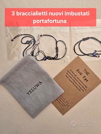 ser di 3 braccialetti Evil Eye portafortuna nuovi