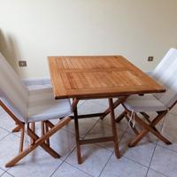 tavolino x interno- esterno con 2 sedie e cuscini