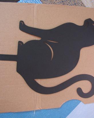 Silhouette Gatto Nero in metallo