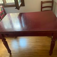 Tavolo rosso da cucina o soggiorno estensibile