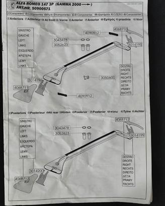 Barre portatutto originali Alfa Romeo 147 3 porte