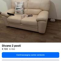 Divano 2 posti in pelle