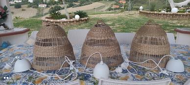 lampadario a sospensione  in rattan NUOVO