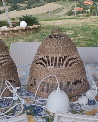 lampadario a sospensione  in rattan NUOVO