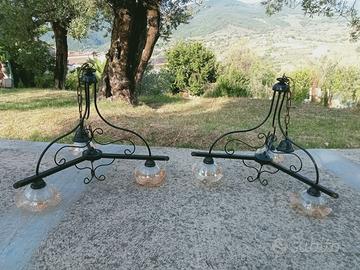 Lampadario Ferro Battuto Vintage