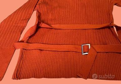 maglione lungo arancione