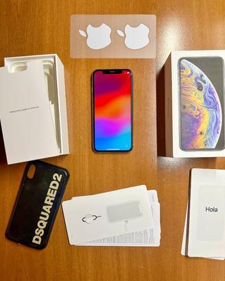 iPhone XS 64 GB – Bianco + scatola e cover Dsquare