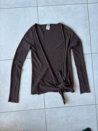 Cardigan marrone con strass