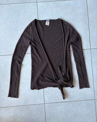 Cardigan marrone con strass