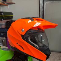 Casco acerbis arancione enduro/motard con visiera