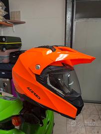 Casco acerbis arancione enduro/motard con visiera