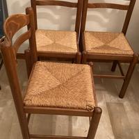 Sedia rustica paesana in legno Con seduta in pagli