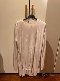 Set primaverile donna panna canottiera e cardigan