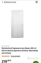 Portoncino d'ingresso in pvc Base L 80 x H 210 cm 