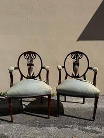 Coppia di poltroncine inglesi stile Sheraton