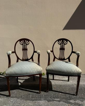 Coppia di poltroncine inglesi stile Sheraton