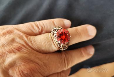 Anello in bronzo satinato con quarzo idrotermale