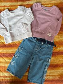 Completo bimba 6/9 mesi jeans e due felpe pepco