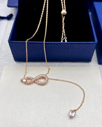 Collana Swarovski Infinity "Y" Placcata Oro Rosa c