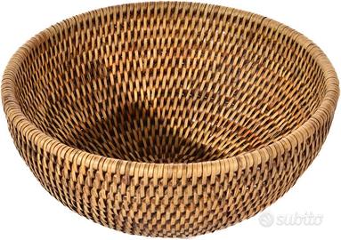 cestino ovale in rattan 23,5x19xh7,5 cm