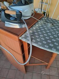 ferro da stiro con asse e portabiancheria 