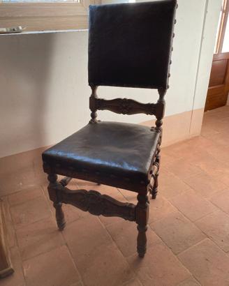 Sedia legno antica neo rinascimentale