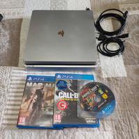 PlayStation 4 slim silver 500Gb + cavi e giochi 