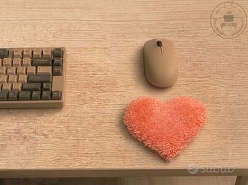 poggiapolsi trapuntato per mouse a forma di cuore